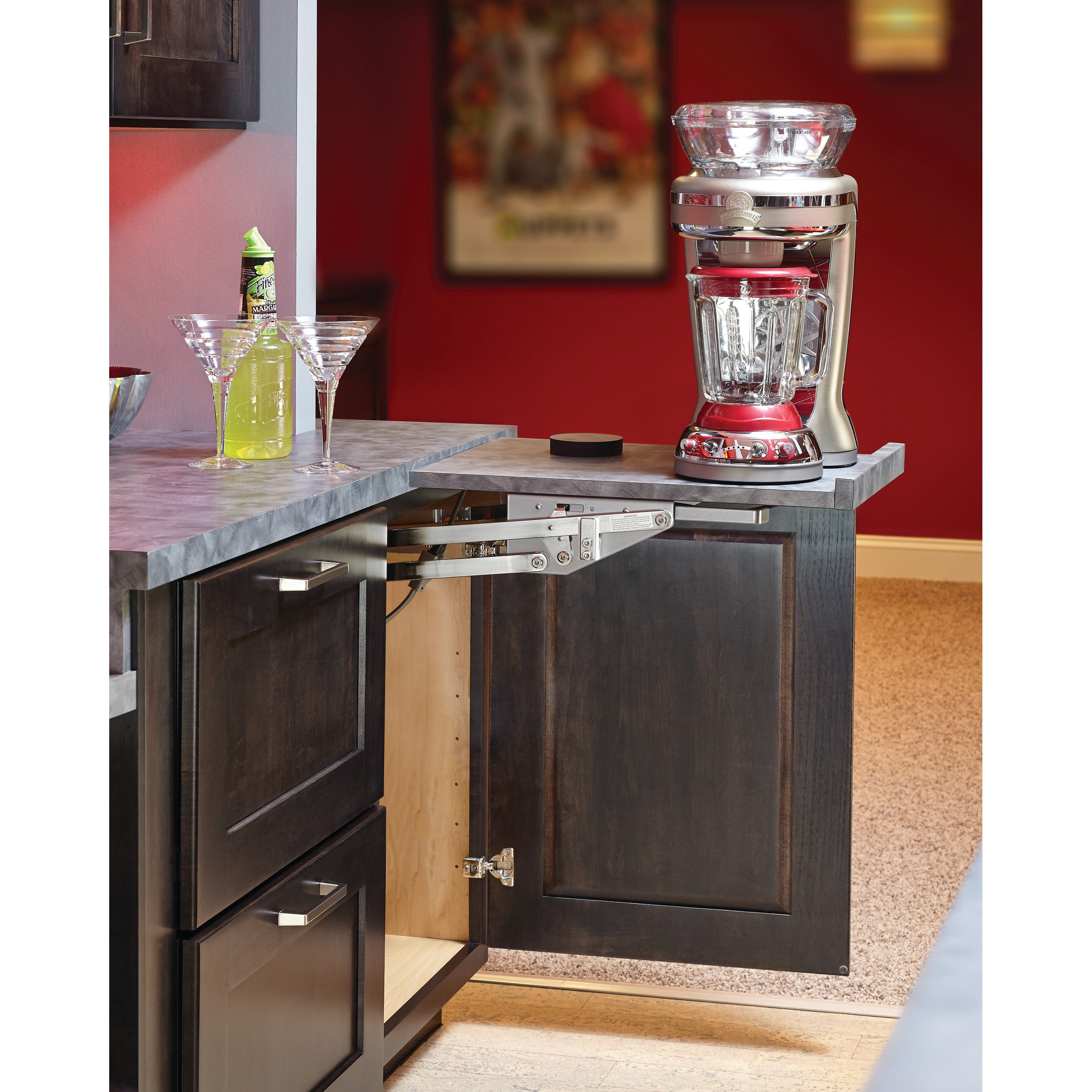 Heavy Duty Appliance Lift Soft-Close Zinc  12 in (305 mm) W x 22.5 in (572 mm) D x 20.63 in (524 mm) H