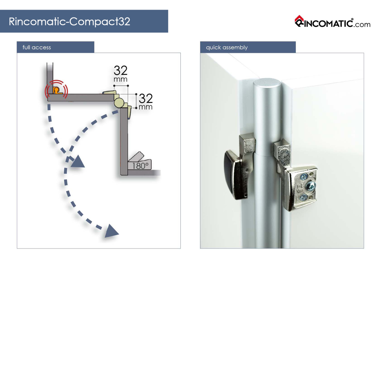 CORNER HINGE COMPACT32 30'' STAINLESS STL