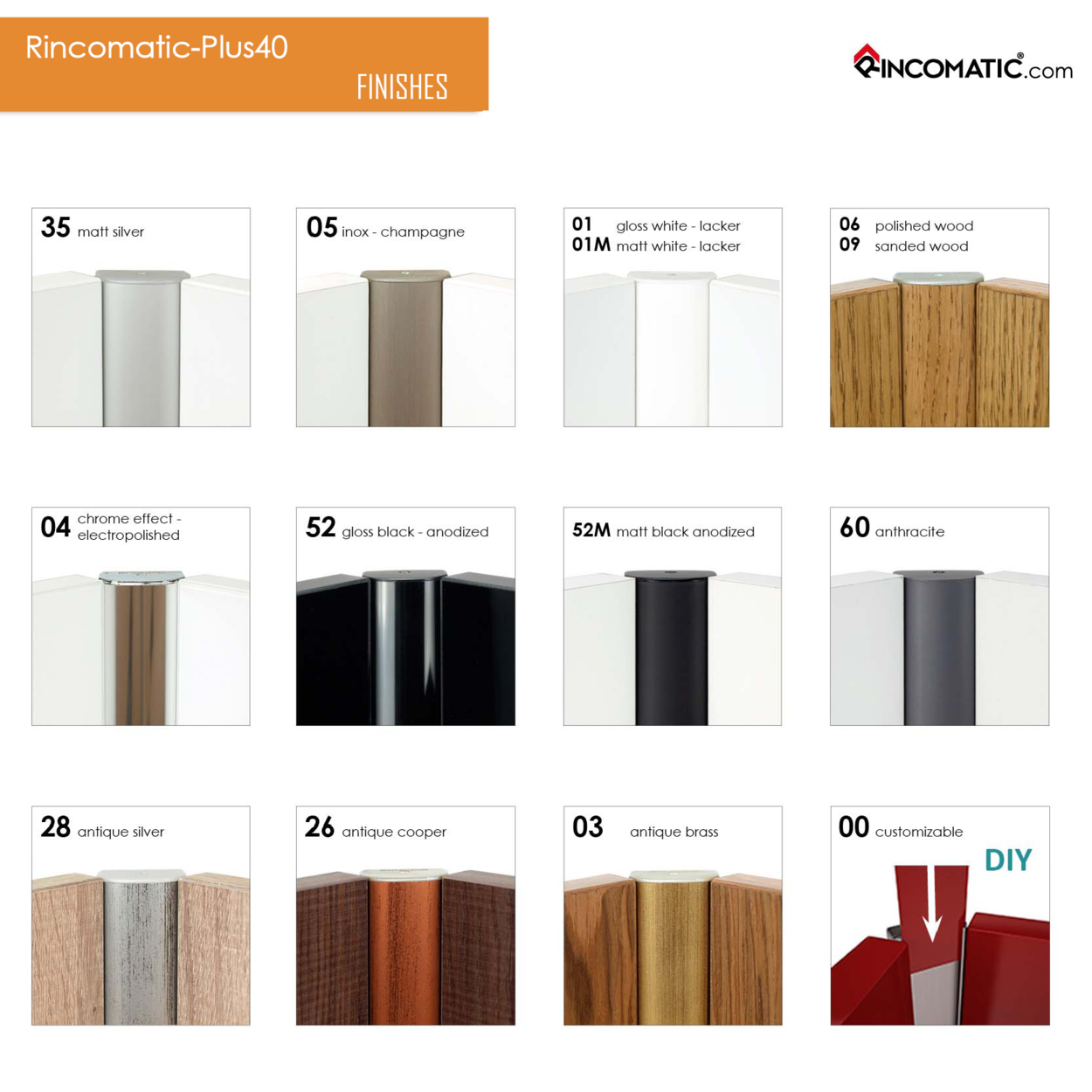 CORNER HINGE RINCOPLUS40  30'' BLACK