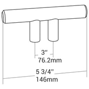 HANDLE 9520C/C 3" O/A 5 3/4" MATTE BLACK