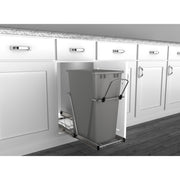 35 Qrt Pull-Out Waste Container Metallic Silver  10.63 in (270 mm) W x 22 in (559 mm) D x 19.25 in (489 mm) H