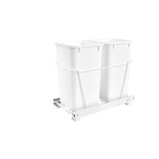 Double 27 Qrt Pull-Out Waste Containers White  11.81 in (300 mm) W x 22.25 in (565 mm) D x 19.13 in (486 mm) H