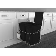 Double 35 Qrt Pull-Out Waste Containers Black  14.38 in (365 mm) W x 22 in (559 mm) D x 19.25 in (489 mm) H