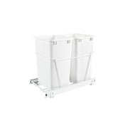 Double 35 Qrt Pull-Out Waste Containers White  14.38 in (365 mm) W x 22 in (559 mm) D x 19.25 in (489 mm) H