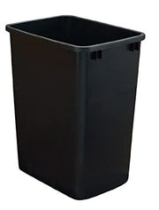 35 Quart Waste Container Only BK -Bulk 8 (14-7/32" W x 10-15/32" D x 17-27/32" H)