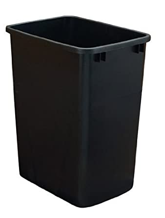 35 Quart Waste Container Only BK -Bulk 8 (14-7/32" W x 10-15/32" D x 17-27/32" H)