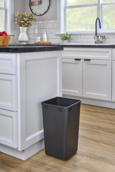 35 Quart Waste Container Only BK -Bulk 8 (14-7/32" W x 10-15/32" D x 17-27/32" H)