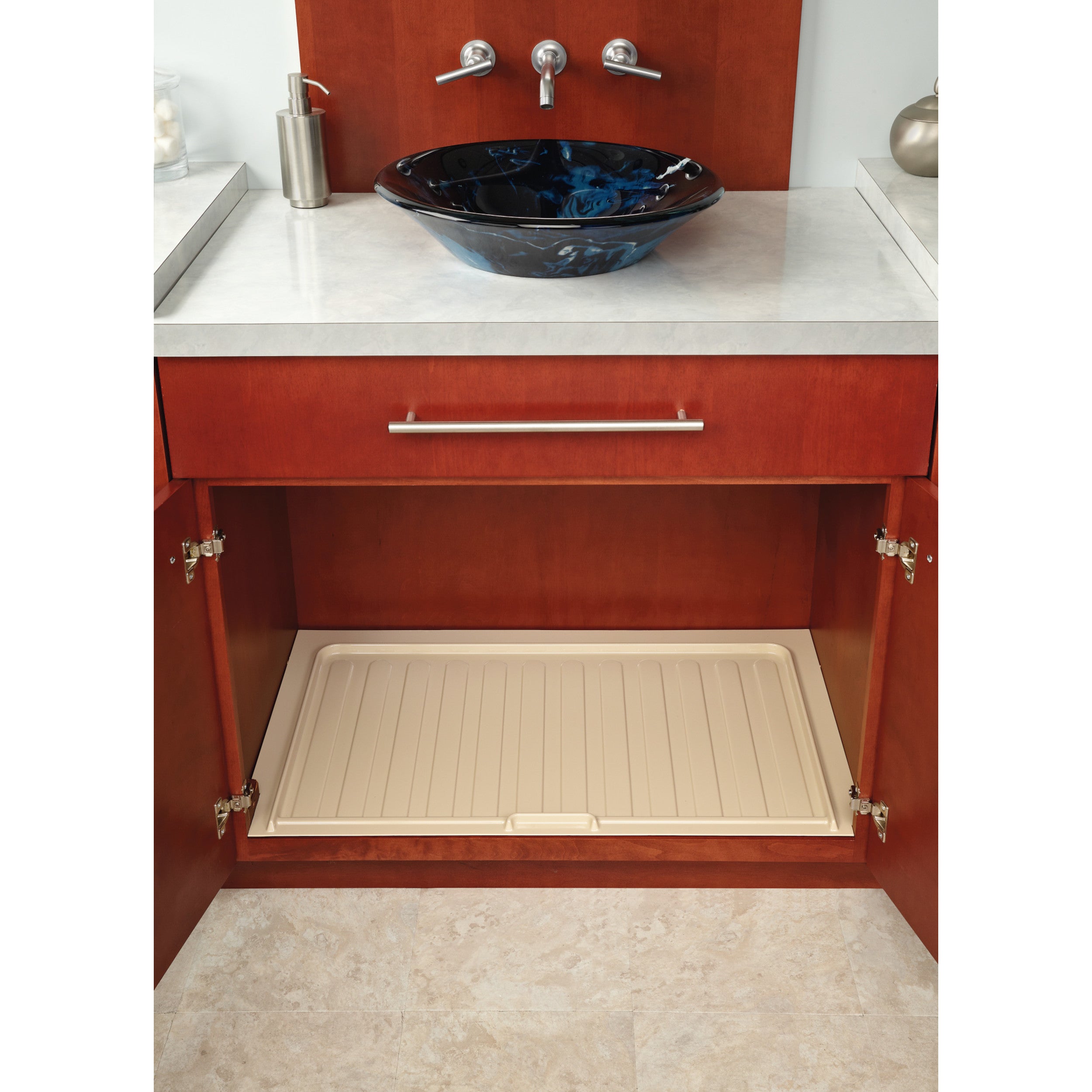 Large Almond Vanity Sink Base Drip Tray Almond  34.5 in (876 mm) W x 20.25 in (514 mm) D x 0.75 in (19 mm) H