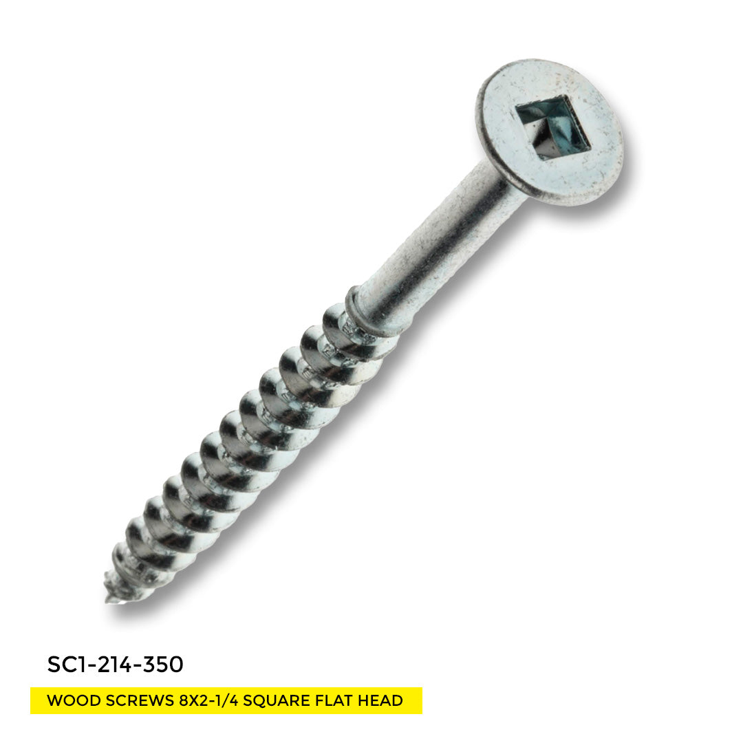 WOOD SCREWS IMEX SQUARE FLAT HEAD WITH NIBS #8 2-1/4" TYPE 17 COARSE ZINC 350 BOX