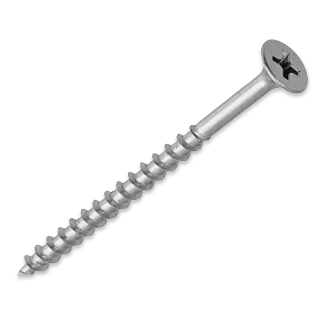WOOD SCREWS IMEX PHILLIP FLAT HEAD WITH NIBS #8 3" TYPE 17 COARSE ZINC 250 BOX