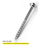 WOOD SCREWS IMEX SQUARE ROUND WASHER WITH NIBS #8 1-1/2" TYPE 17 COARSE ZINC 500 BOX