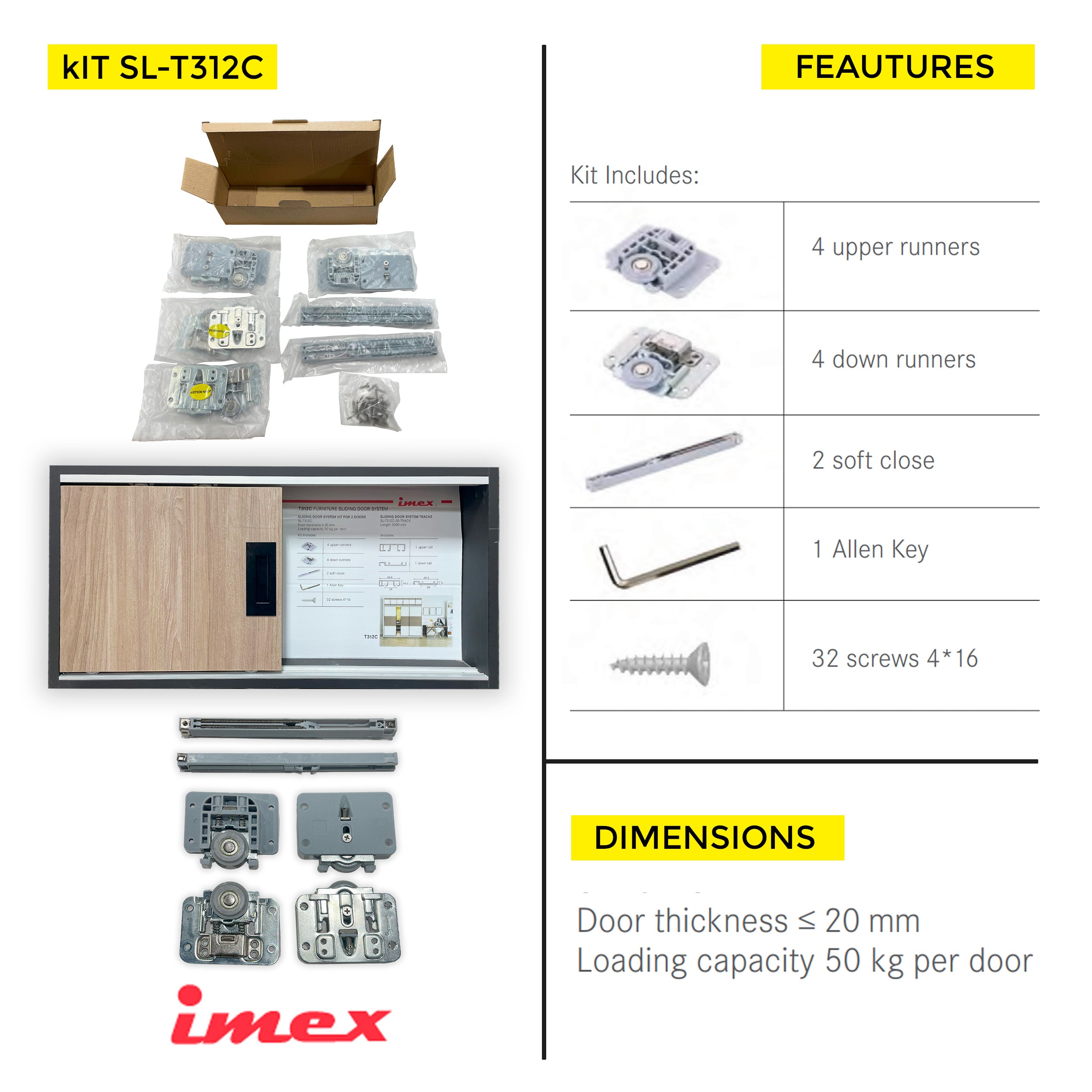 SLIDING DOOR SYSTEM TRACKS 3M