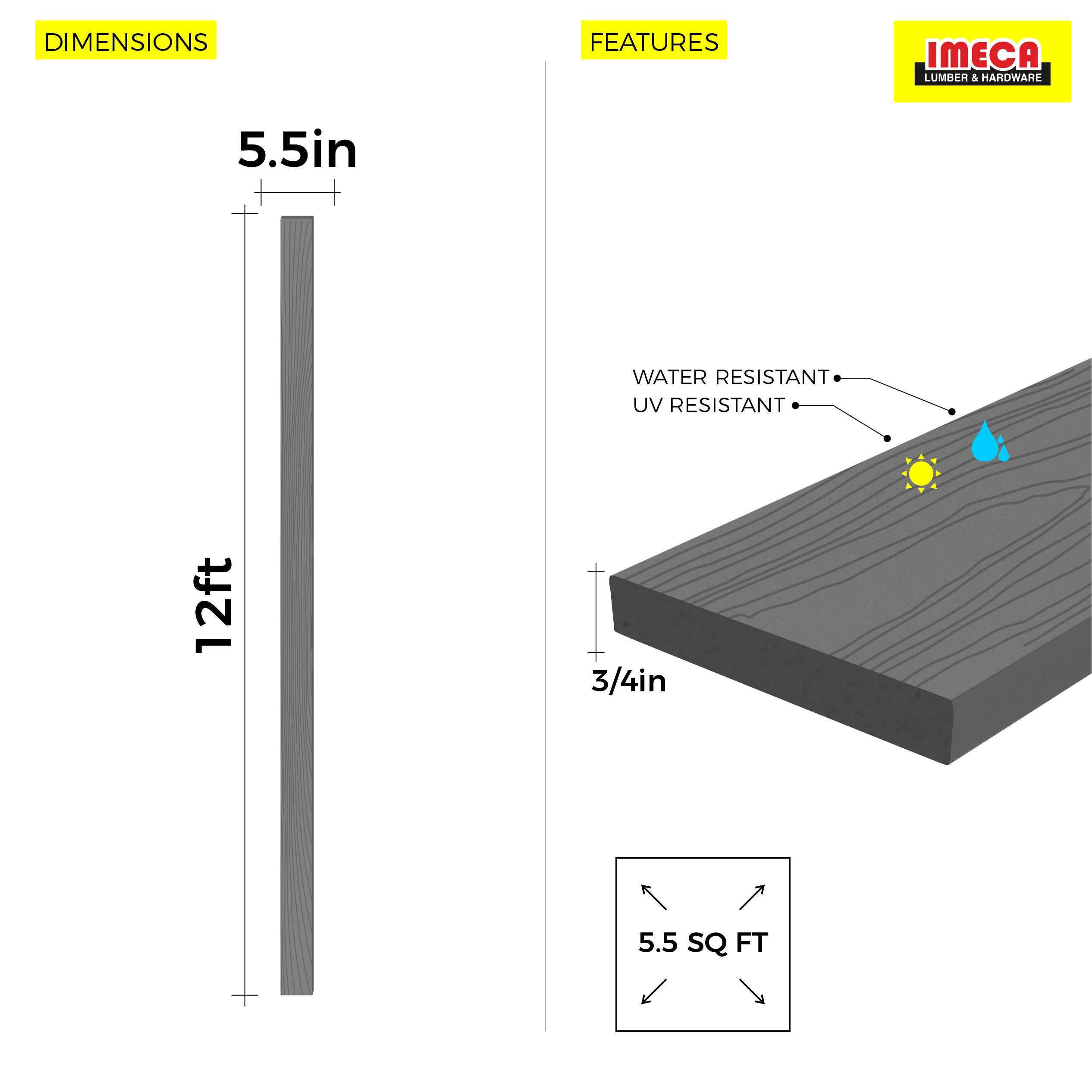 TRIM BOARDS 131G C31 LIGHT GRAY 12FT