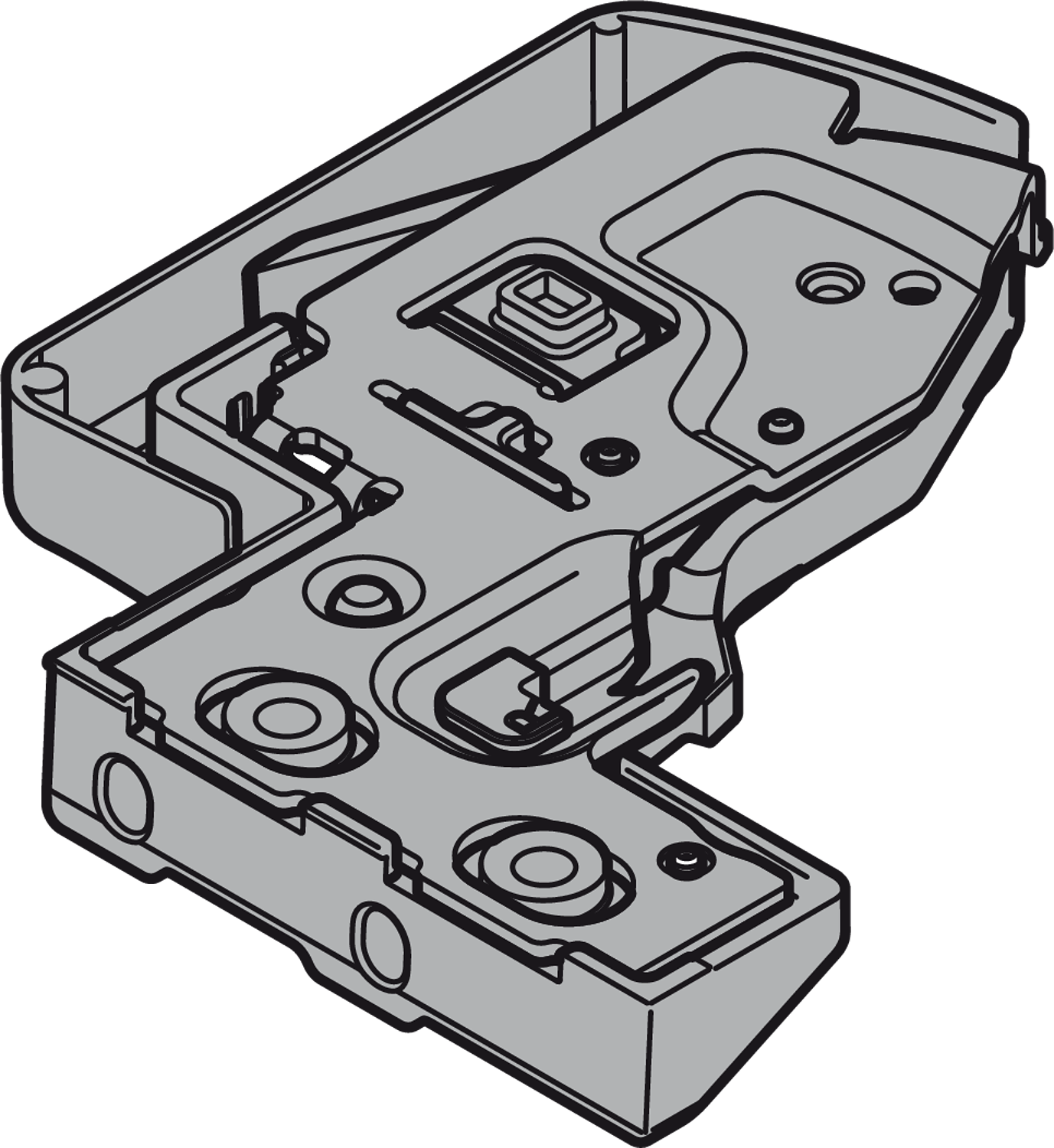 Locking device for MOVENTO 763/9 drawer runners Vertical mt. Orange