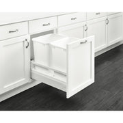 Double 35 Qrt Tandem Pull-Out Waste Container White  18.5 in (470 mm) W x 22.4 in (569 mm) D x 19 in (483 mm) H