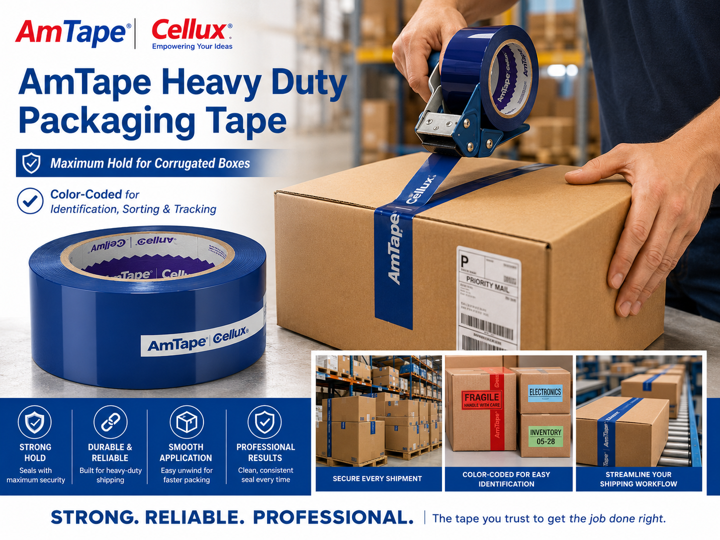 AmTape Heavy Duty Packaging Tape