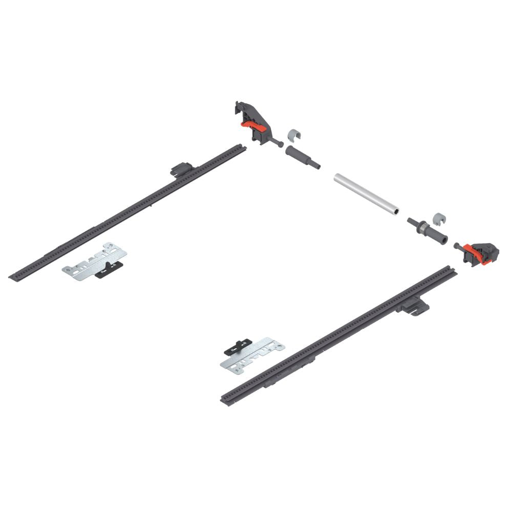 MERIVOBOX lateral stabilizer set, NL=400 mm, CW=1400 mm, full ext., for cutting to size