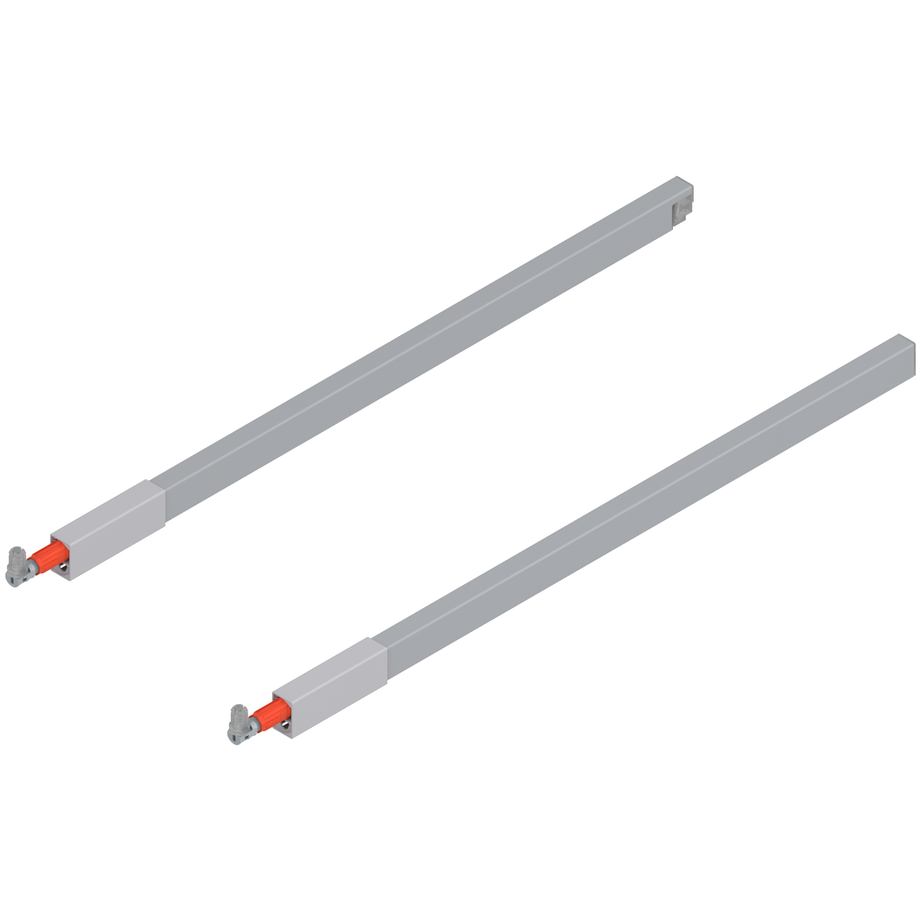 TANDEMBOX rectangular gallery rails - TOP Ident 22'' White Aluminum (Left) 20/Box