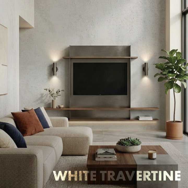 FLEXIBLE WALL PANEL WHITE TRAVERTINE 48X96" 2.5MM