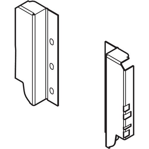 TANDEMBOX Back fixing bracket for wood back Ident R+L.  Nickel