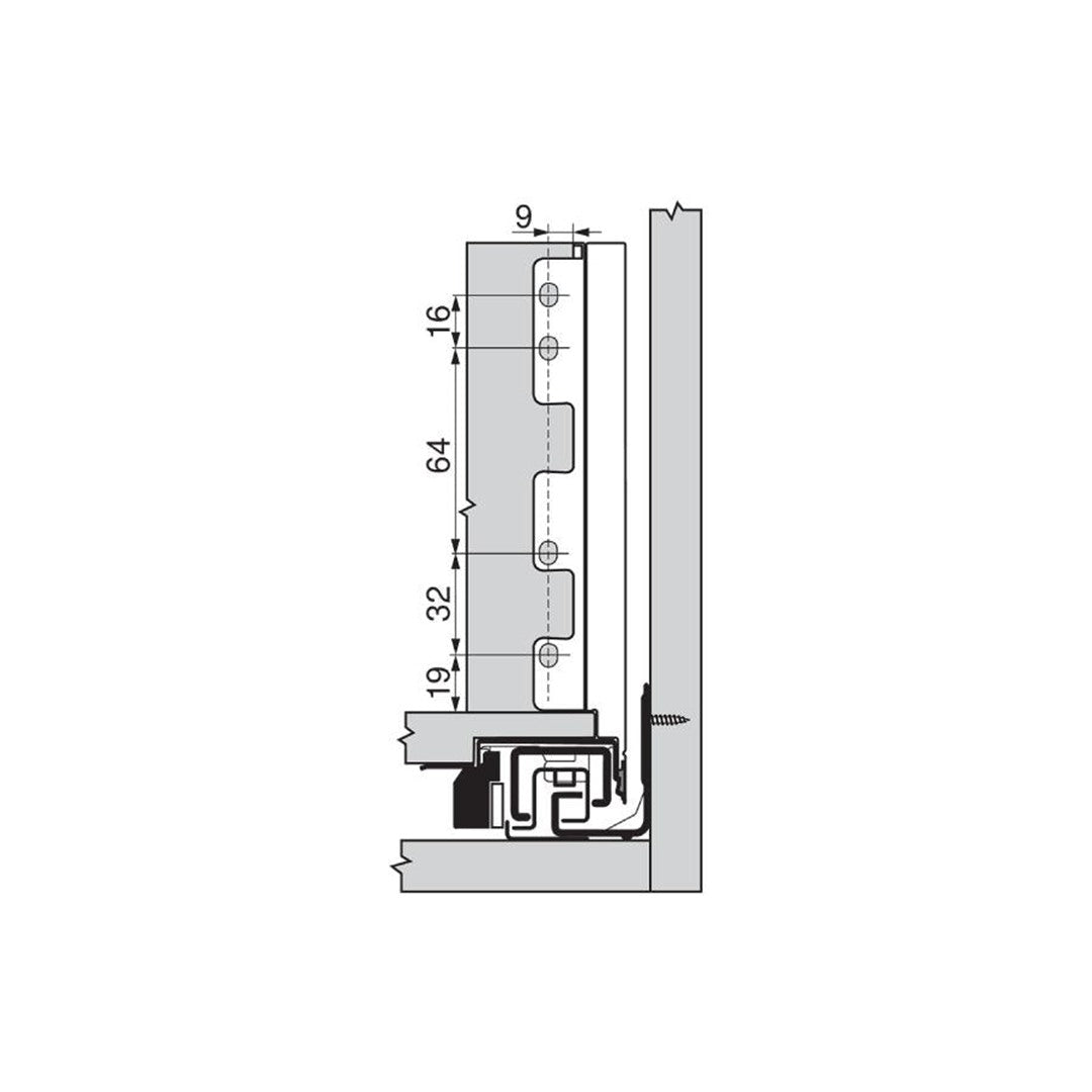 Blum LEGRABOX C-Height Rear Fixing Bracket Matte Black R+L