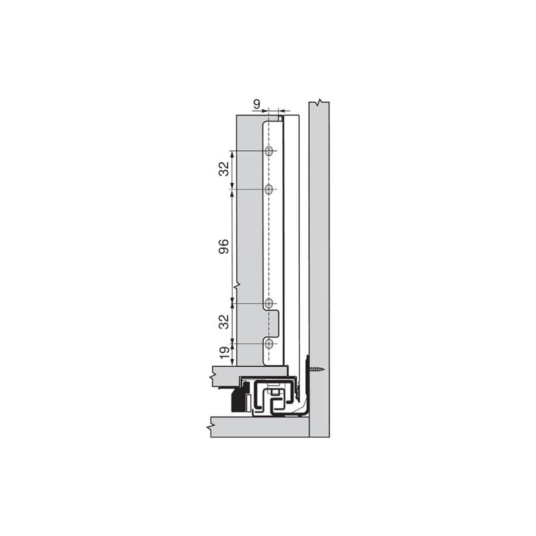 Blum LEGRABOX F-Height Rear Fixing Bracket Matte Black R+L