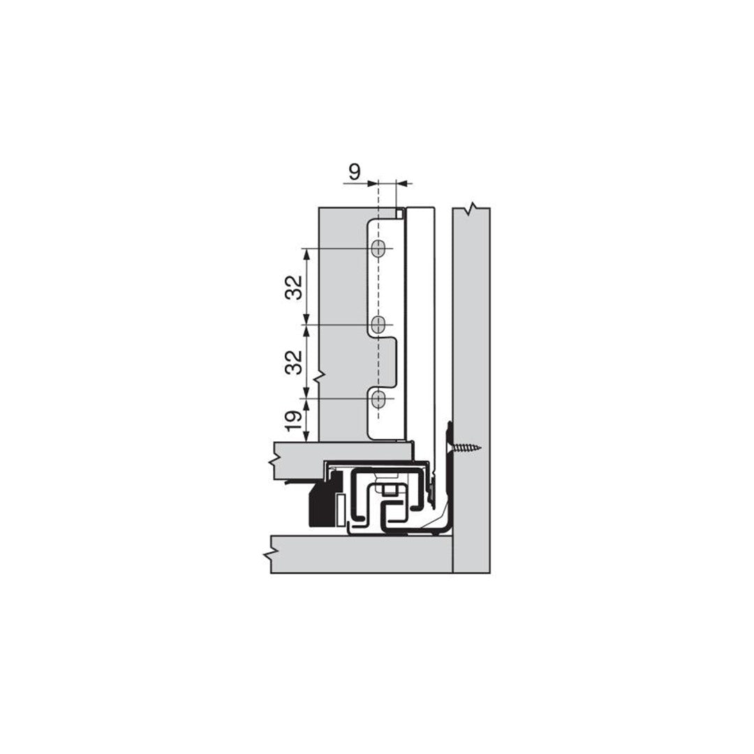 Blum LEGRABOX K-Height Rear Fixing Bracket Matte Black R+L