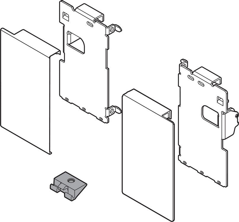 LEGRABOX Interior front fixing bracket set (steel) Ident R+L Orion Grey Matte