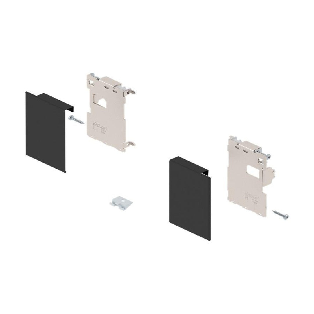 Blum LEGRABOX M-Height Interior Front Fixing Bracket Set Matte Black R+L