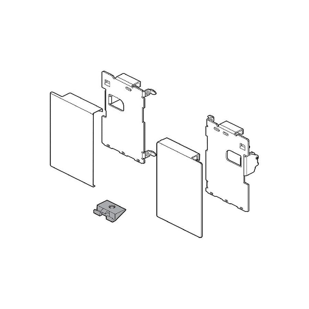 Blum LEGRABOX M-Height Interior Front Fixing Bracket Set Matte Black R+L