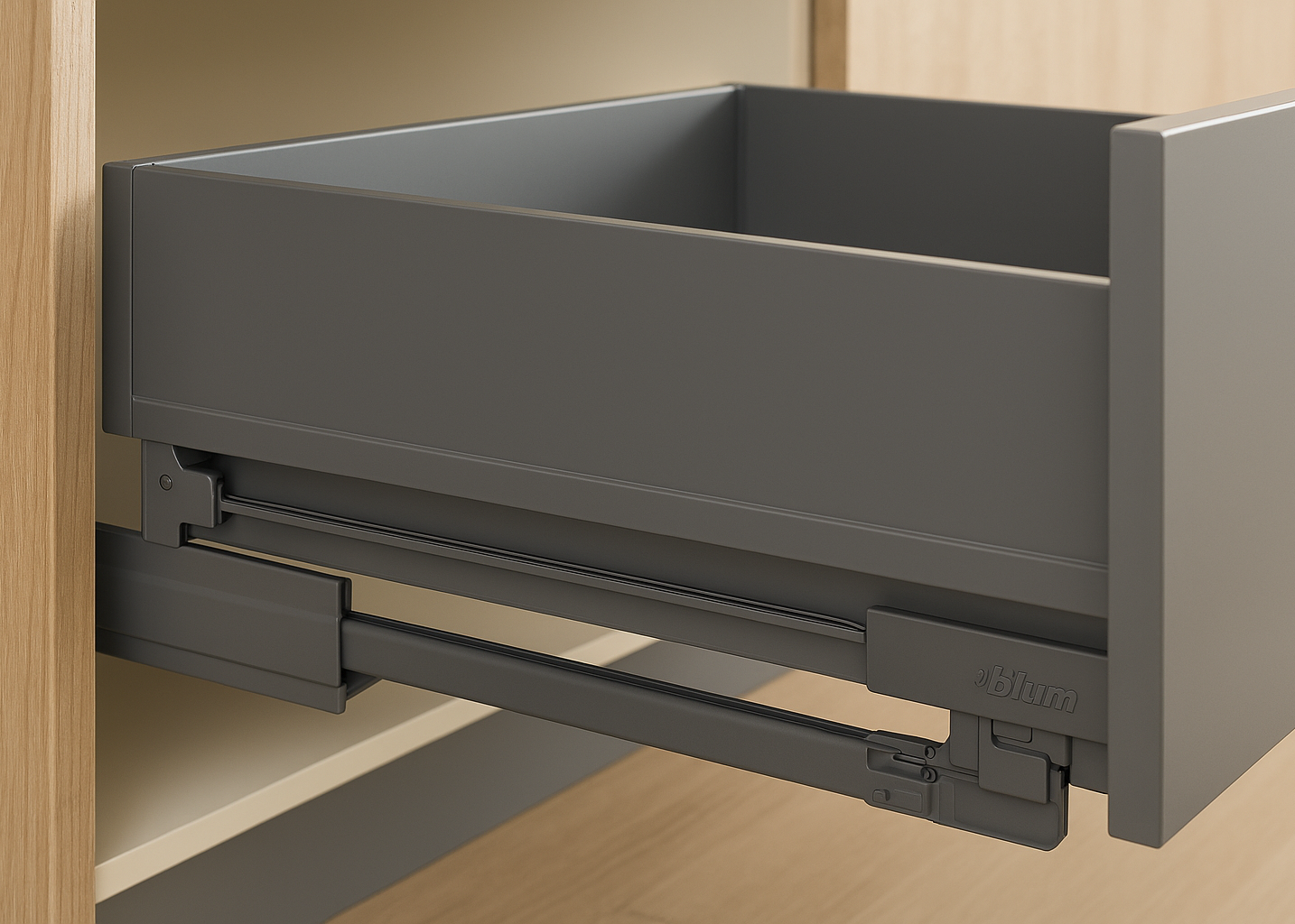 Lateral stabilizer set for MOVENTO 763/9 drawer runners R7037 Dust Grey