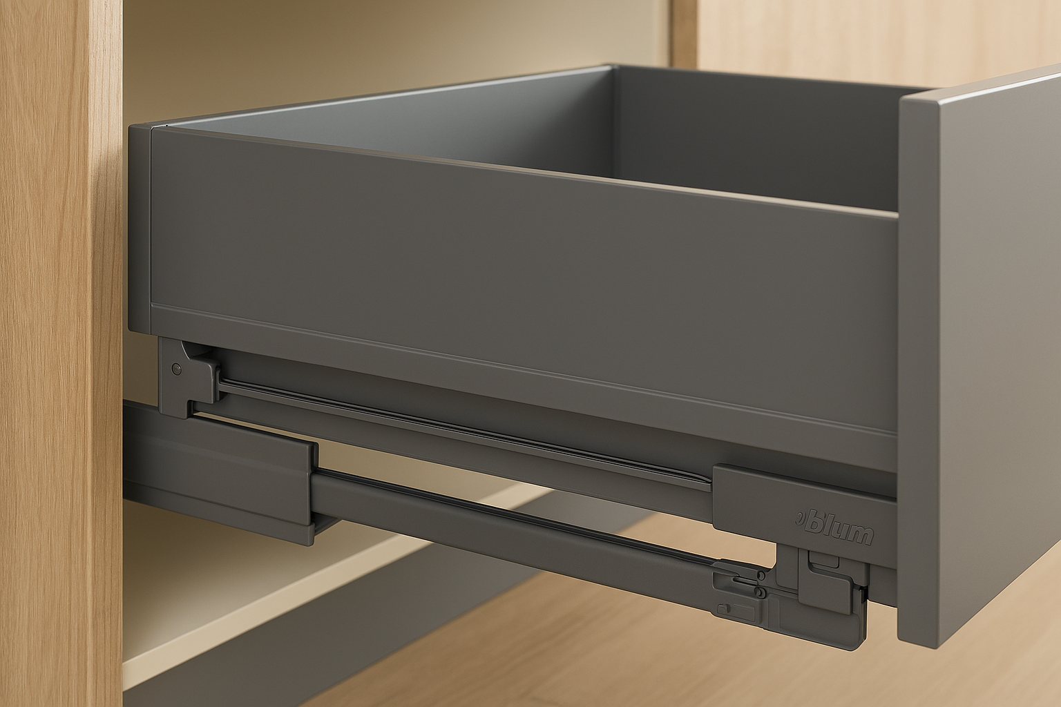 Lateral stabilizer set for TANDEM plus BLUMOTION 563/9 drawer runners R7037 Dust Grey