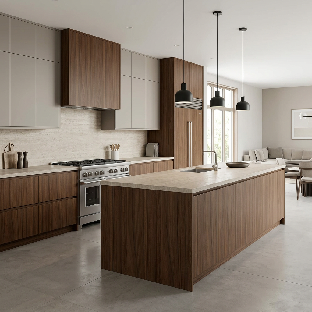 Italian Walnut PR LA1513PR laminate in modern kitchen