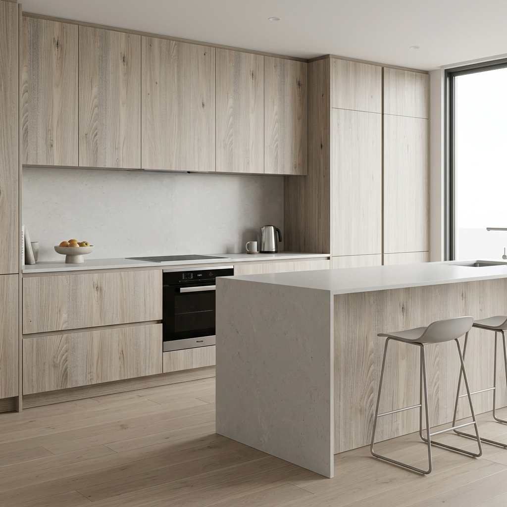 Beach Chestnut LA1518UP laminate kitchen application