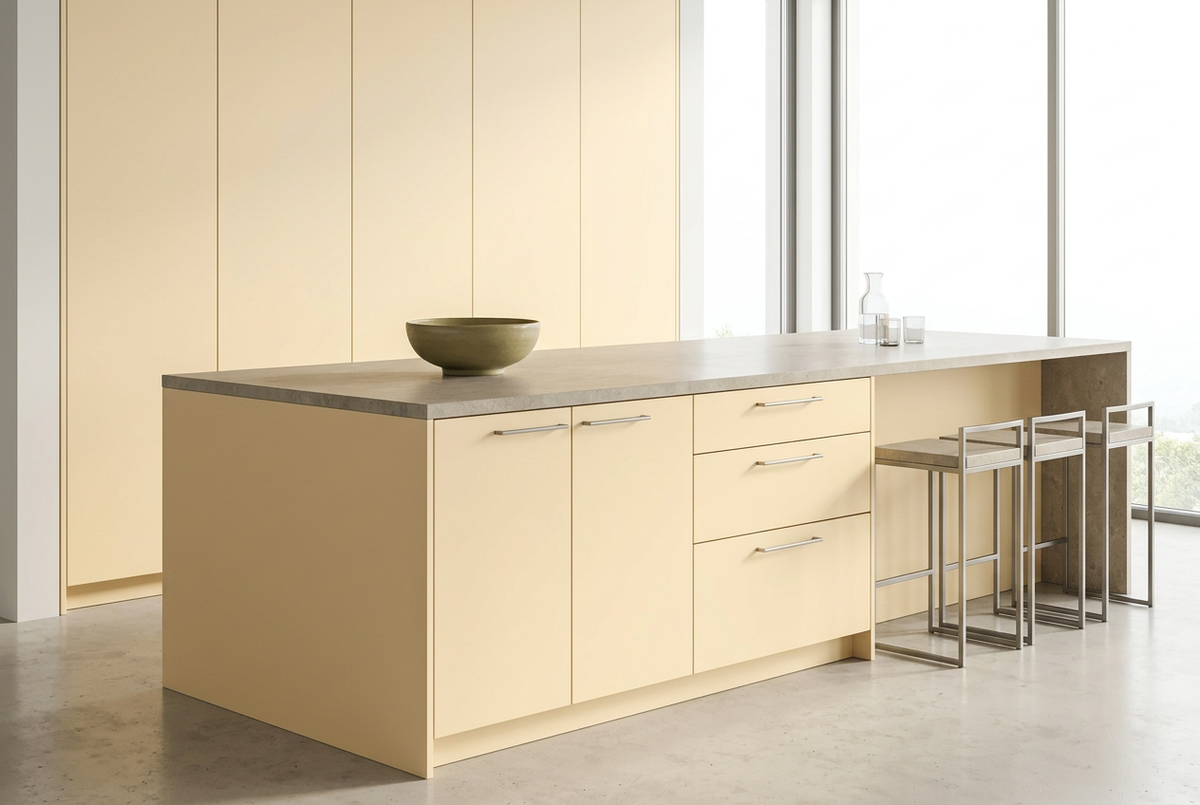 Escena ilustrativa de Almond XM LA0920XM aplicado en muebles de cocina