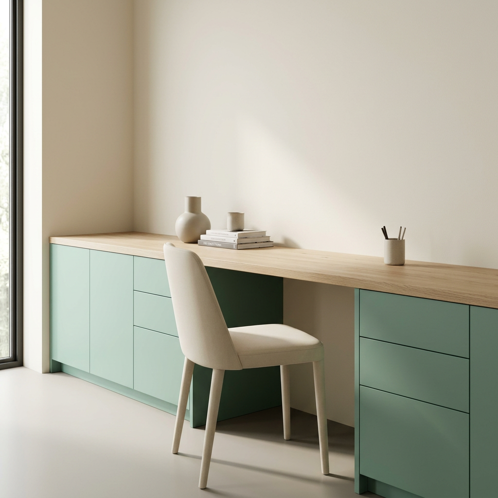 Bleen XM LA2224XM laminate on contemporary study storage cabinetry