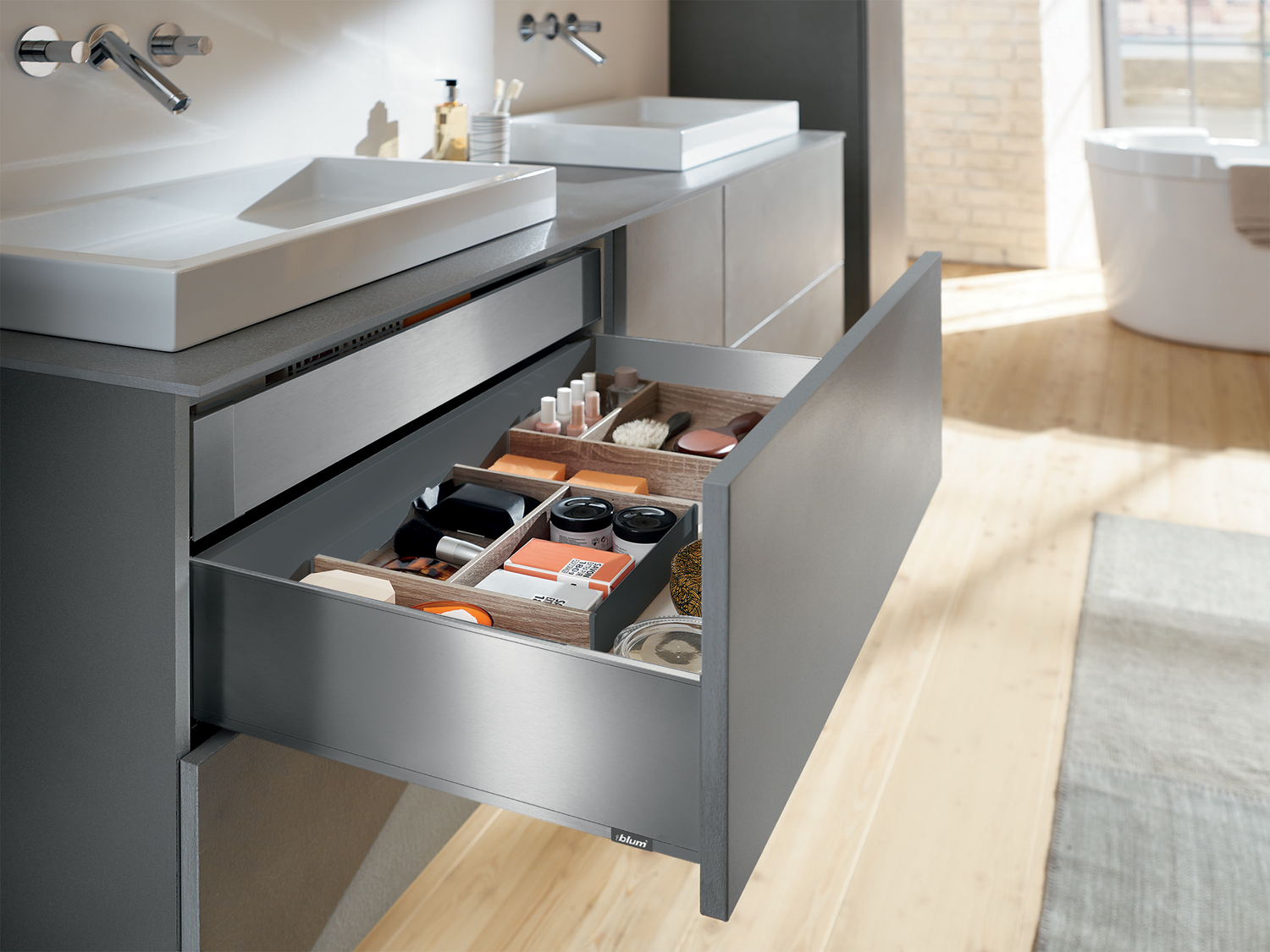 LEGRABOX C Height, Drawer Box Kit Stainless Steel Blum