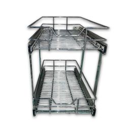 15'' TWO TIER WIRE BASKET SOFT CLOSE (H: 18 1/4" - W: 14 1/2" - D: 22")