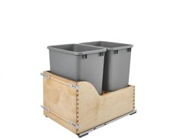 Double 35 Qrt Pull-Out Waste Container Natural  15 in (381 mm) W x 21.67 in (550 mm) D x 20.38 in (518 mm) H