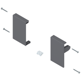 TANDEMBOX Interior front fixing bracket set (nylon) Ident R+L R7037 Dust Grey