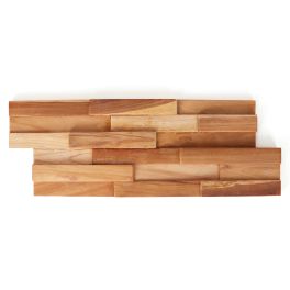 Native 3D Teak Wood Wall Panels - 24 Pack - 12x4x0.25 - Teak | Federal Brace