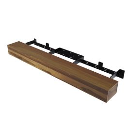 Teak Floating Fireplace Mantel Kit - 60 x 6 x 6 - Teak | Federal Brace