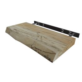 Live Edge Floating Shelf- 12" x 24" x 2"- Sycamore | Federal Brace Raw Shelves