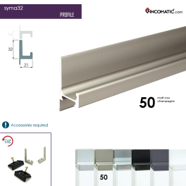 Syma32 Profile Handle Matt Inox Champagne 2670 mm (105 1/8 inches)