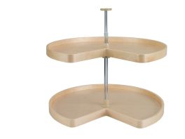 Wood Lazy Susan 32" Kidney  2-Shelf Natural  32 in (813 mm) W x 32 in (813 mm) D x 26 in (660 mm) H