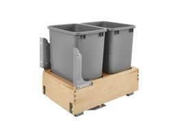 Double 35 Qrt Pull-Out Waste Container Natural  14.25 in (362 mm) W x 21.75 in (552 mm) D x 19.25 in (489 mm) H