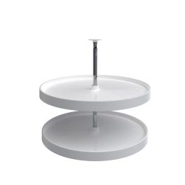 28 in White Polymer Full Circle Lazy Susans 2-Shelf White  28 in (711 mm) W x 28 in (711 mm) D x 26 in (660 mm) H