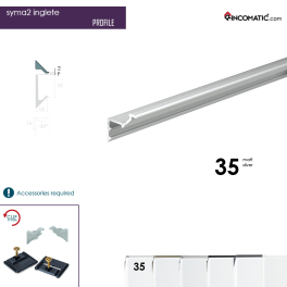 SYMA2 Inglete Profile Handle Matt Silver 2670 mm (105 1/8 inches)