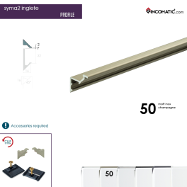 SYMA2 Inglete Profile Handle MattI nox Champagne 2670 mm (105 1/8 inches)
