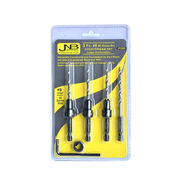 Countersink Drill Bit – 3 Pc Pro Set- #8 with extra bit